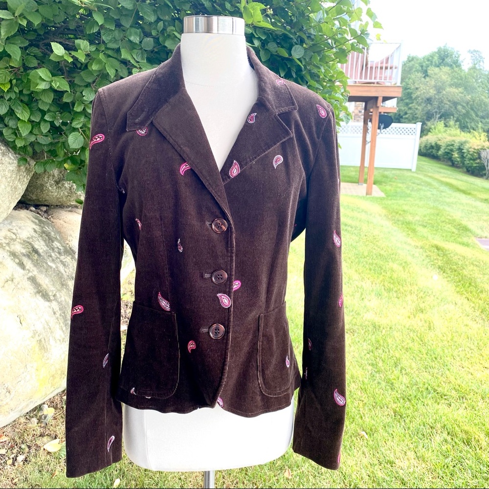 ITW By Claude Brown Corduroy Paisley Blazer